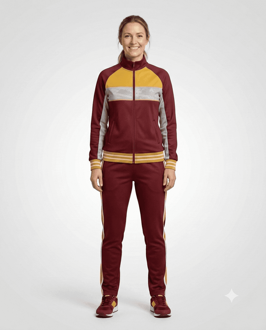Coach Gear Crimson Gold Women Coach Tracksuit Set