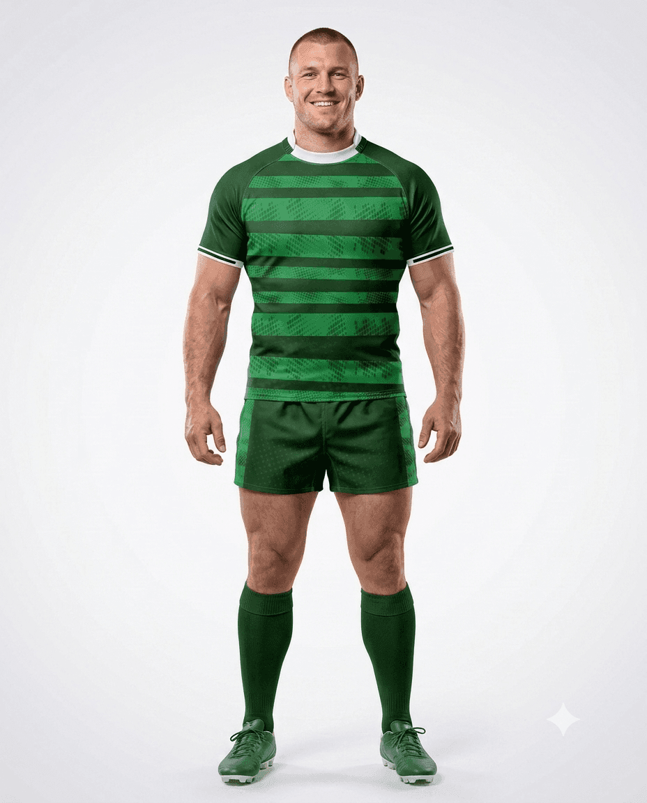 Rugby Men's Emerald Bands Rugby Game Uniform Set