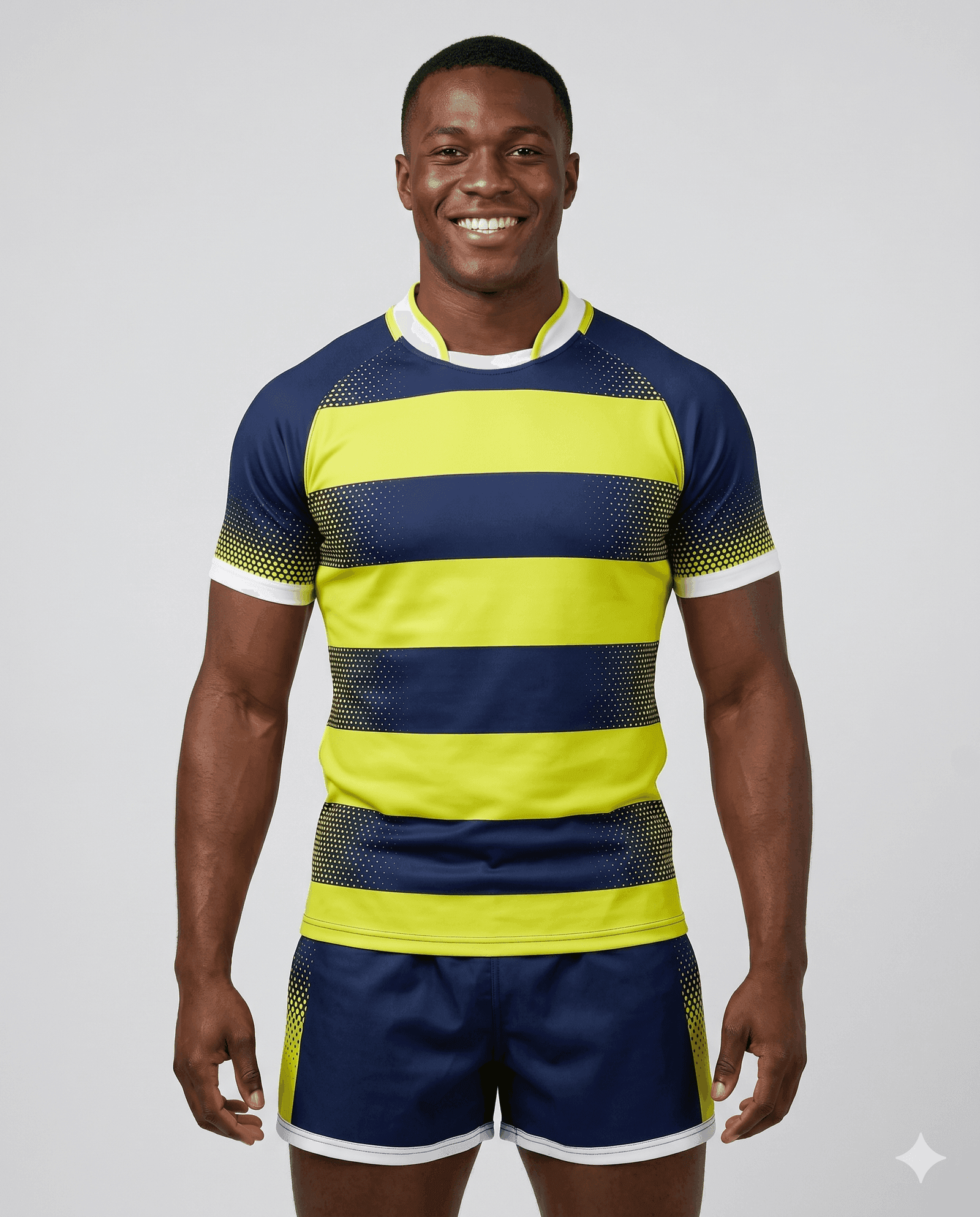Rugby Men's Lime Stripe Rugby Game Uniform Set