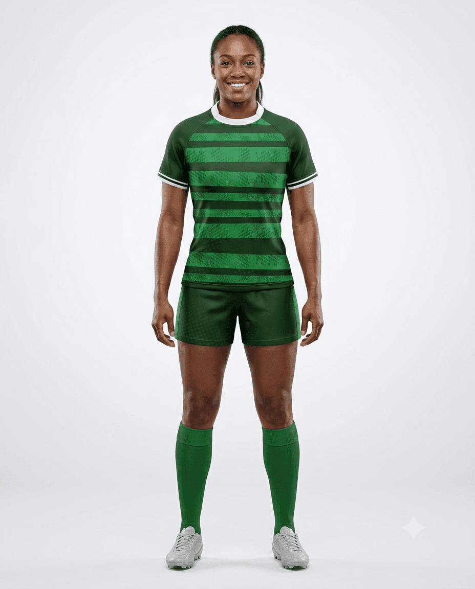 Rugby Women's Emerald Bands Rugby Game Uniform Set