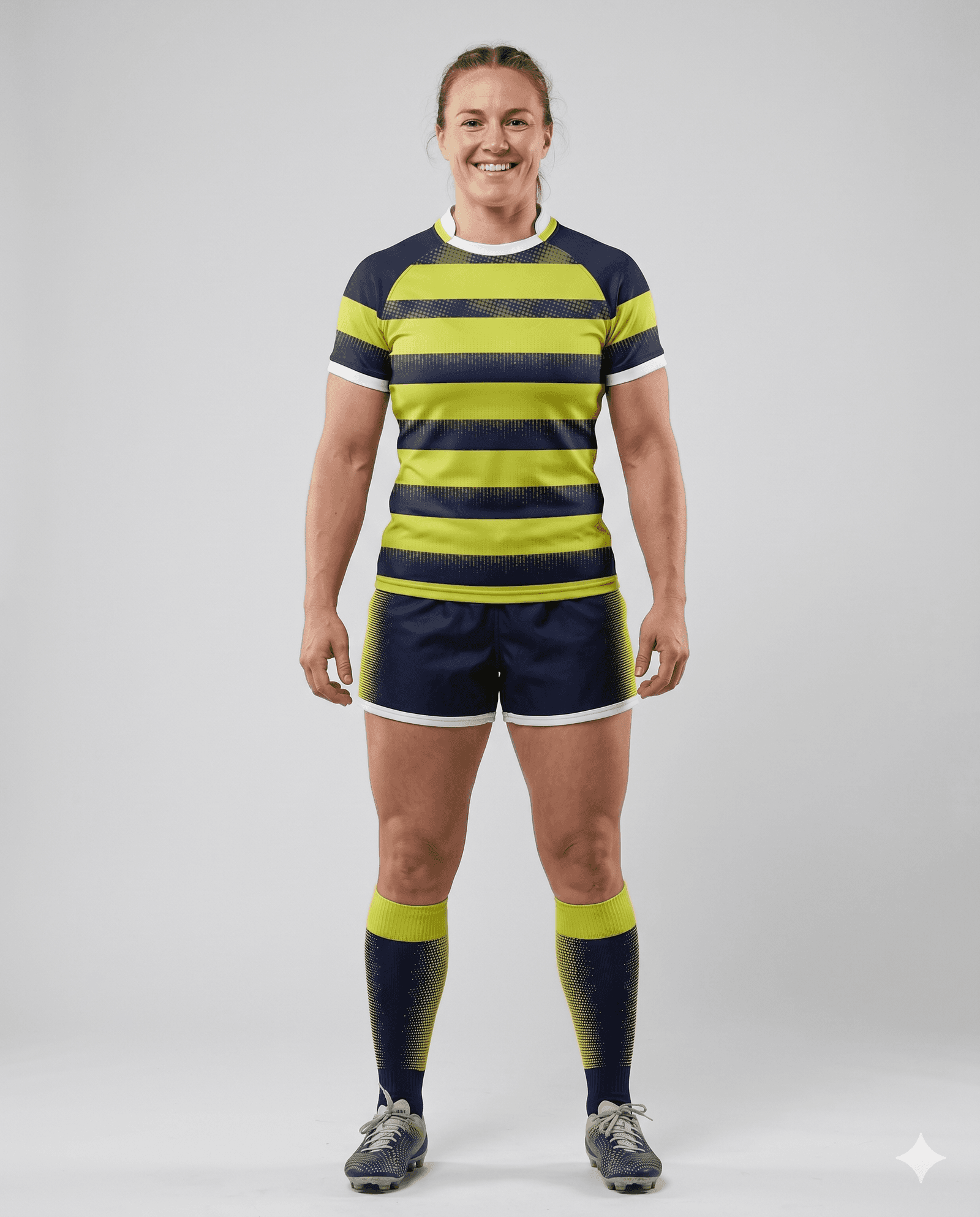 Rugby Women's Lime Stripe Rugby Game Uniform Set