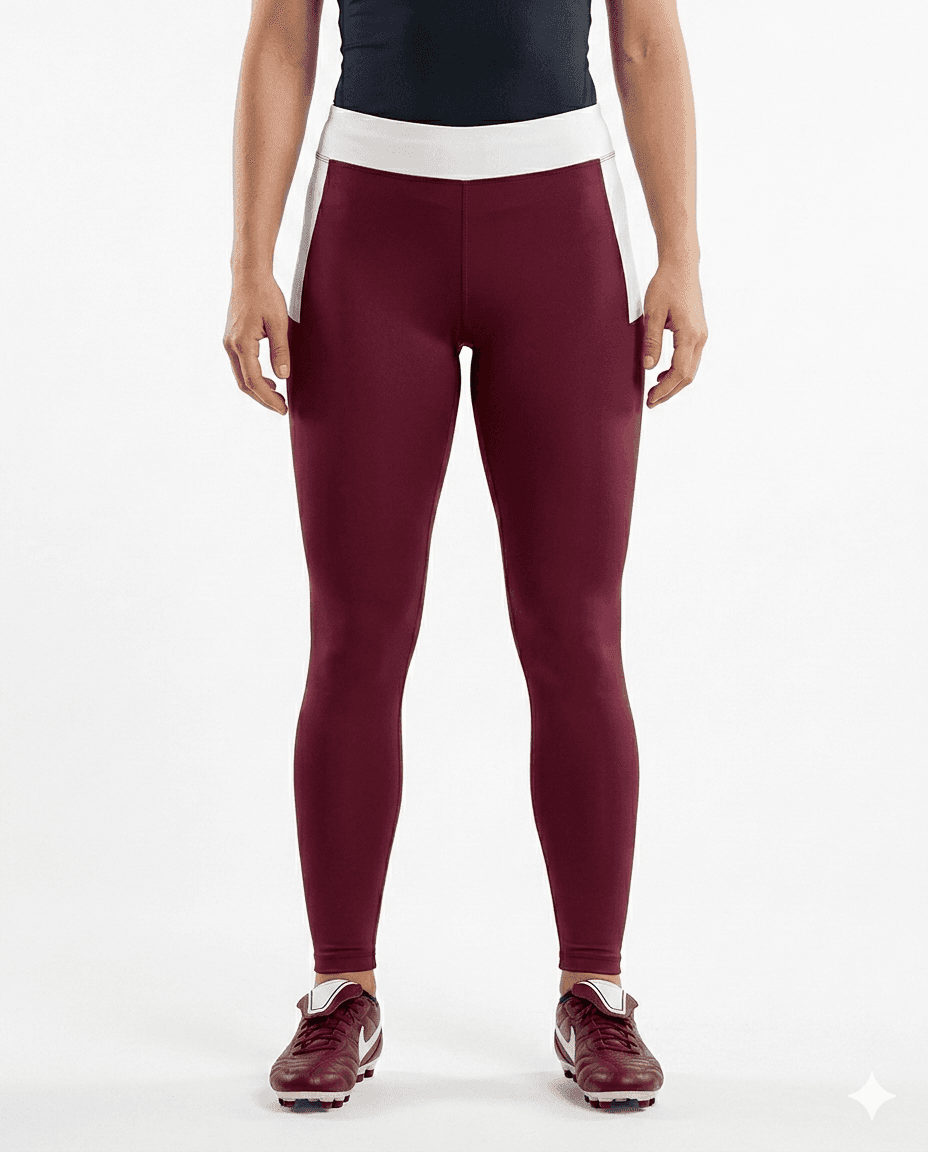 Soccer Maroon Crest Women's Compression Training Leggings