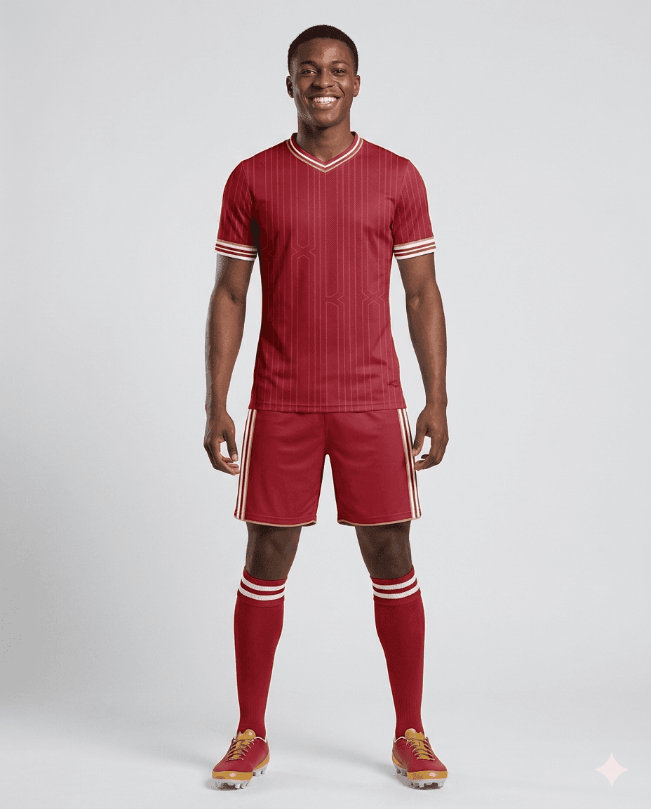 Soccer Ruby Pinstripe Men Soccer Uniform