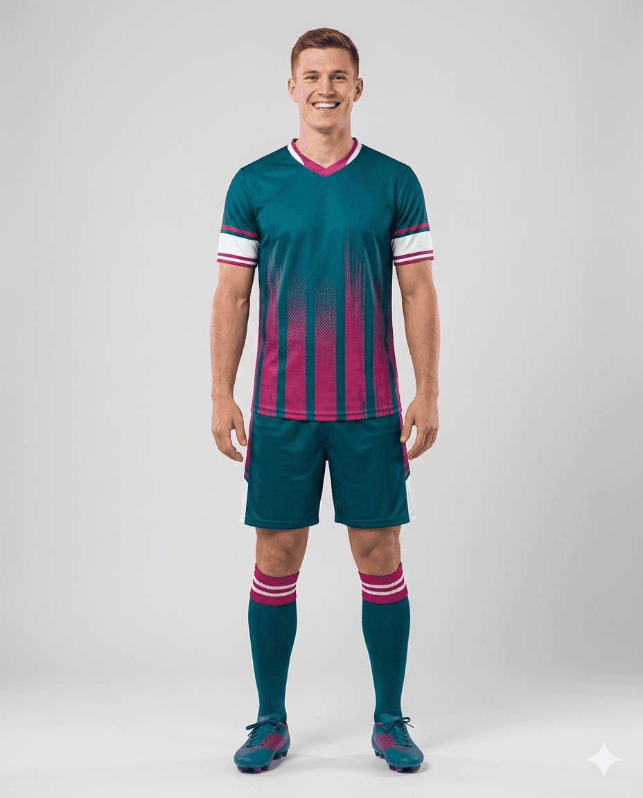 Soccer Teal Orchid Men Soccer Uniform