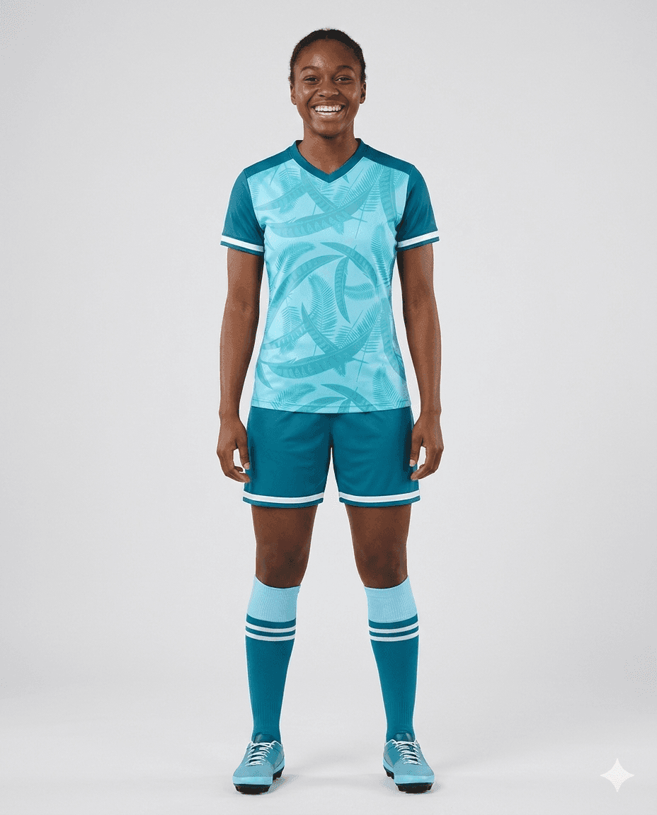 Soccer Cyan Palm Women Soccer Uniform