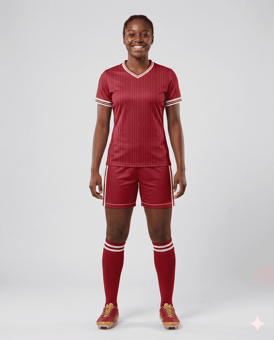 Soccer Ruby Pinstripe Women Soccer Uniform
