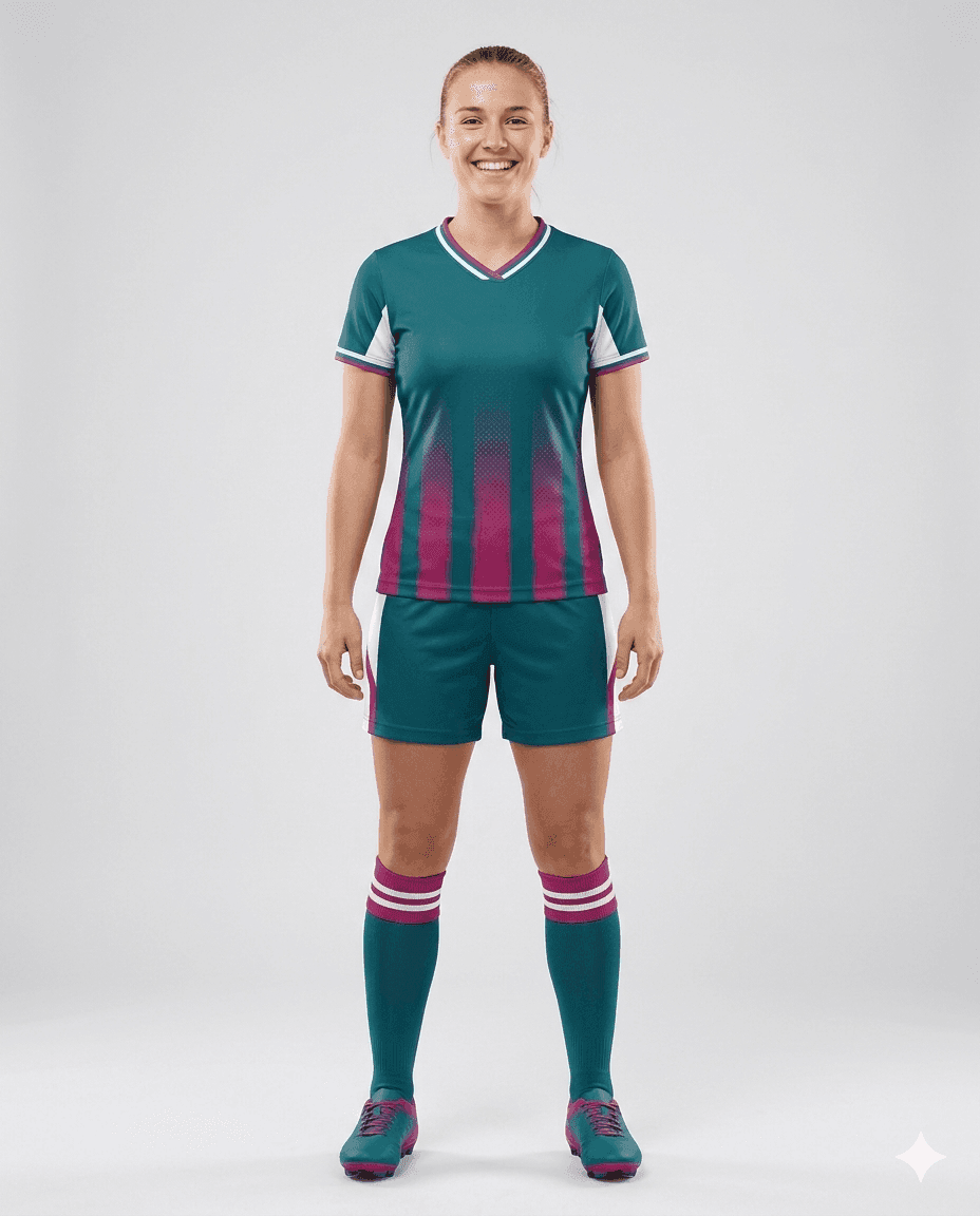 Soccer Teal Orchid Women Soccer Uniform